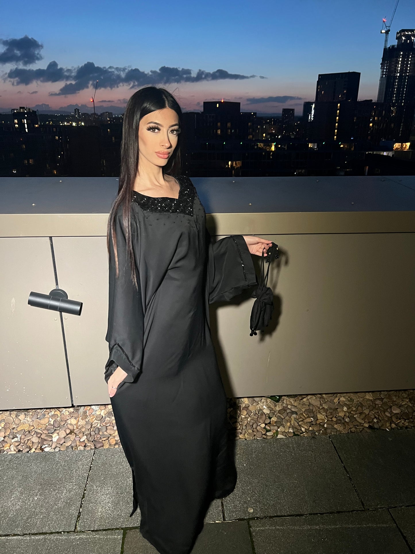 Sierra Pearl Black (Potli bag included)