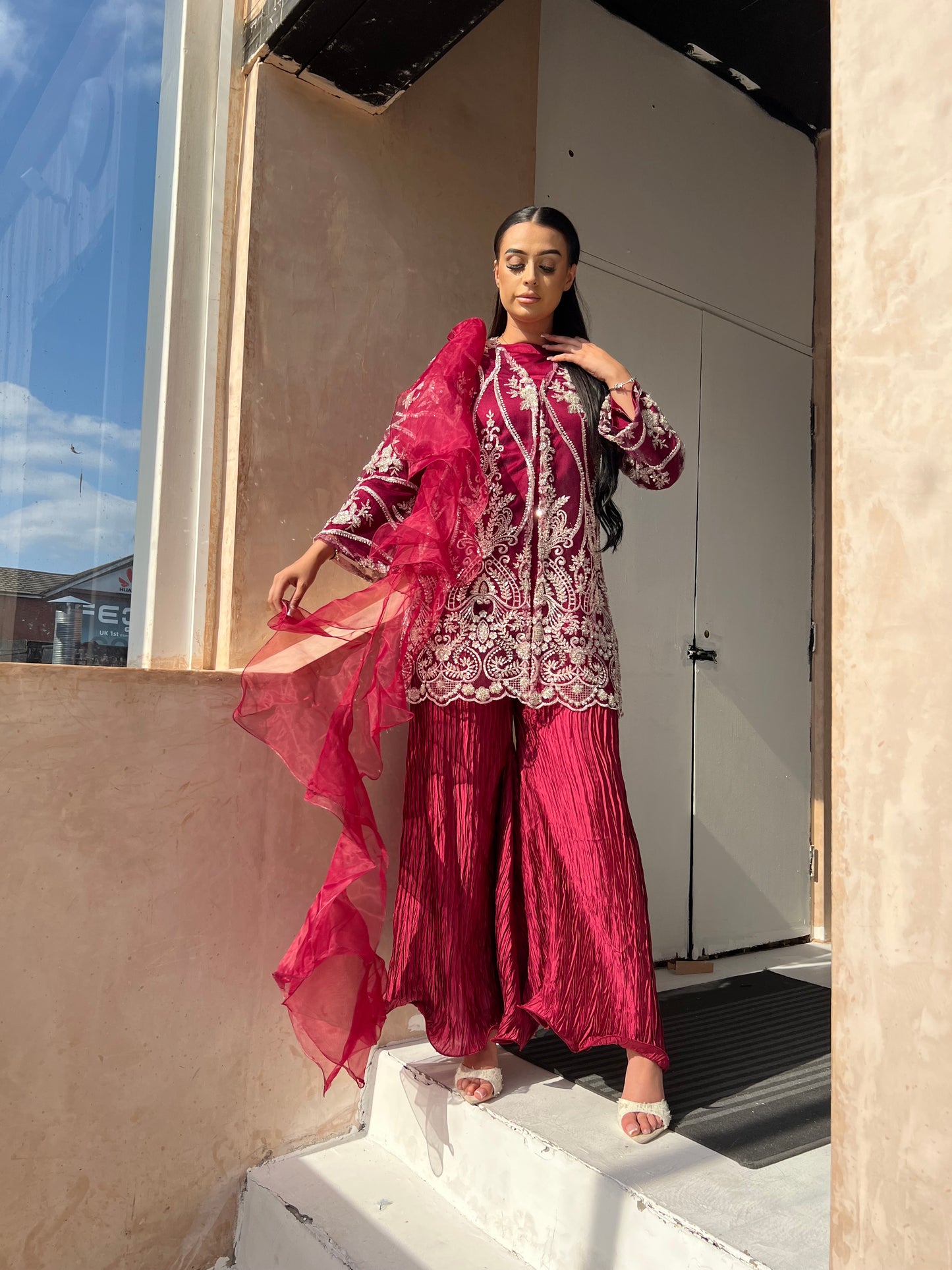 JINA Burgundy (5pc) Includes 2 Trousers