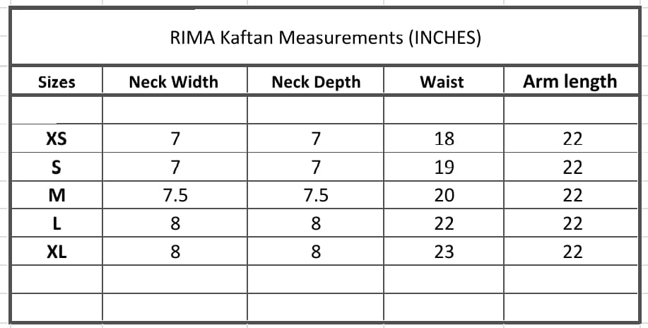 RIMA OFF WHITE KAFTAN