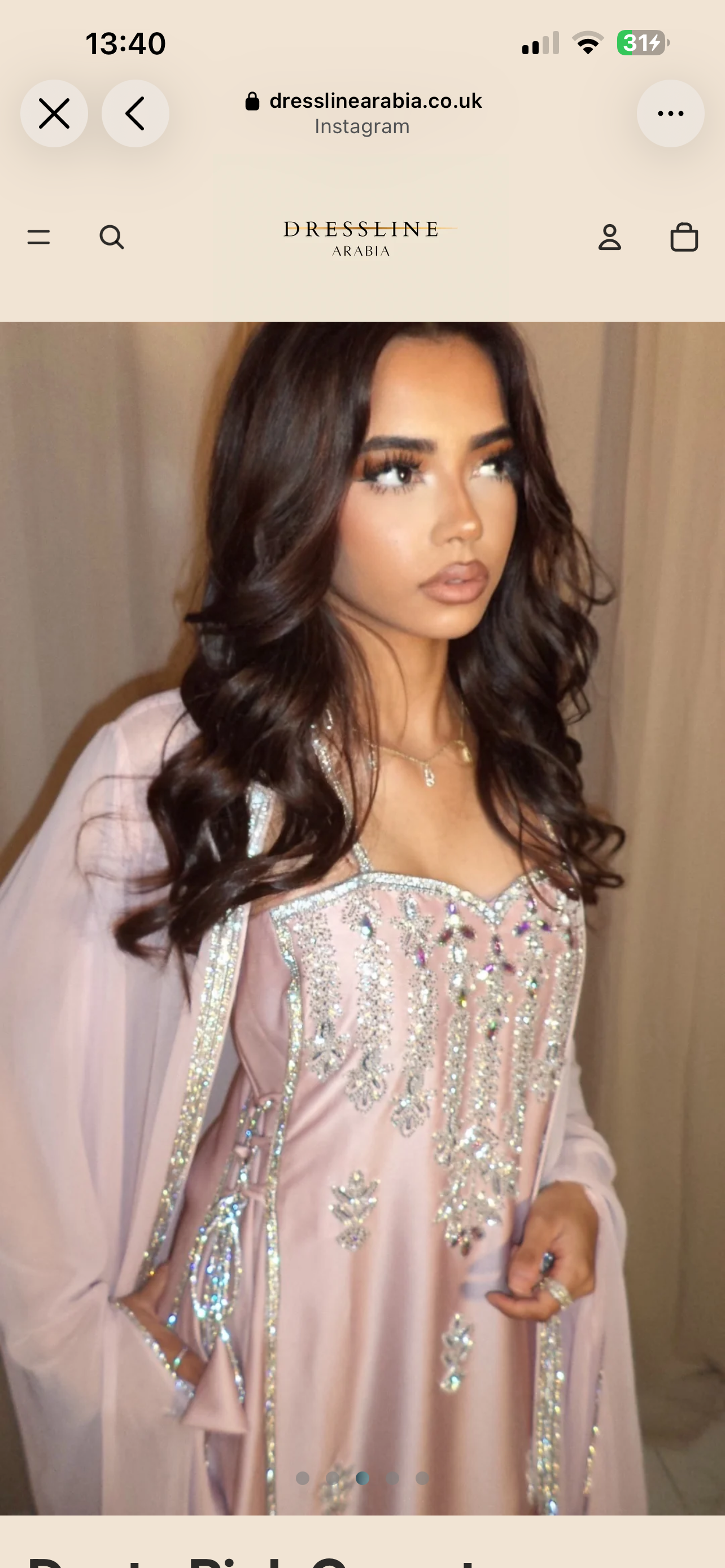 Dusty pink corset emirati dress