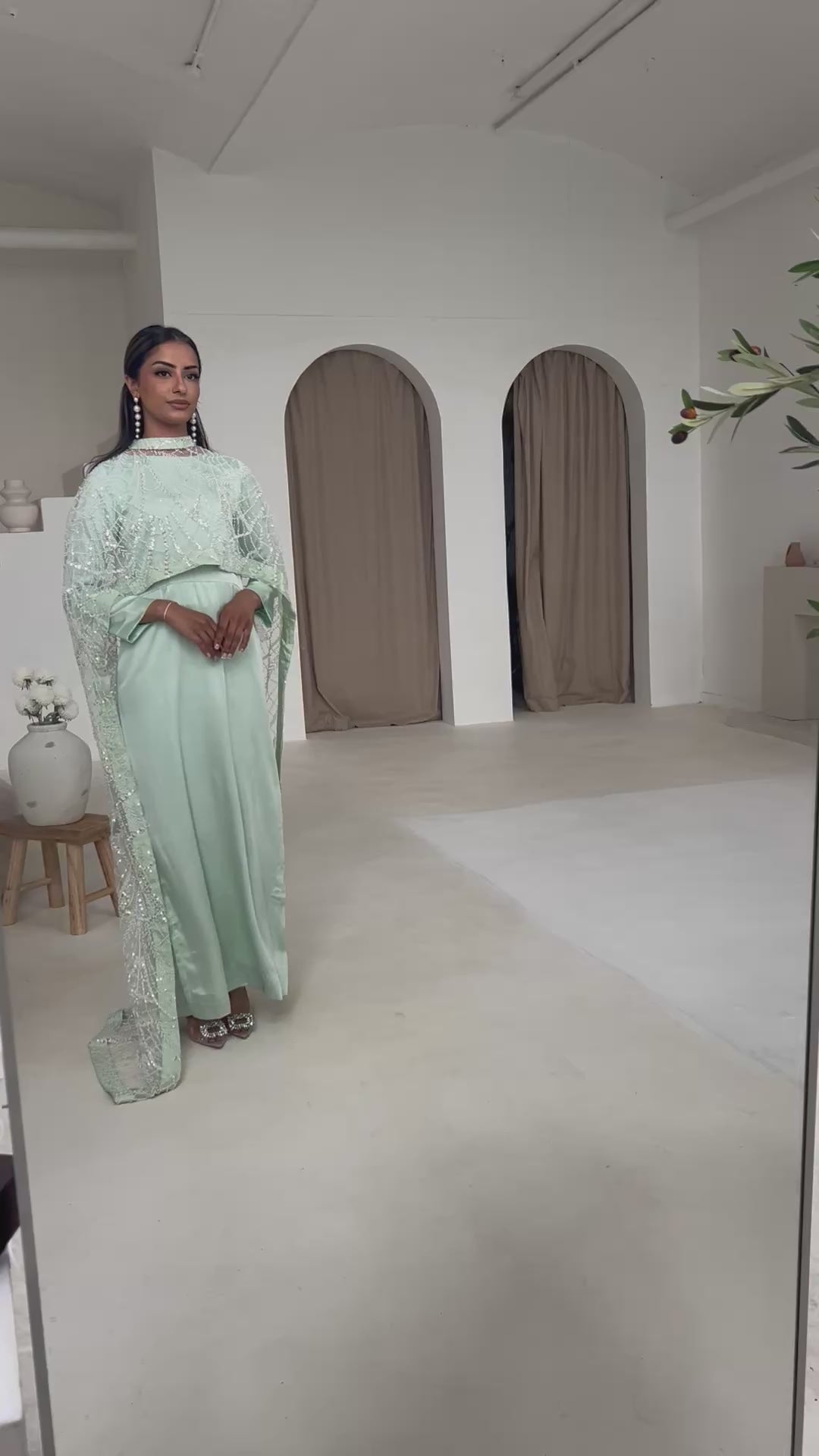 dina mint embellished trail cape 2 piece UK