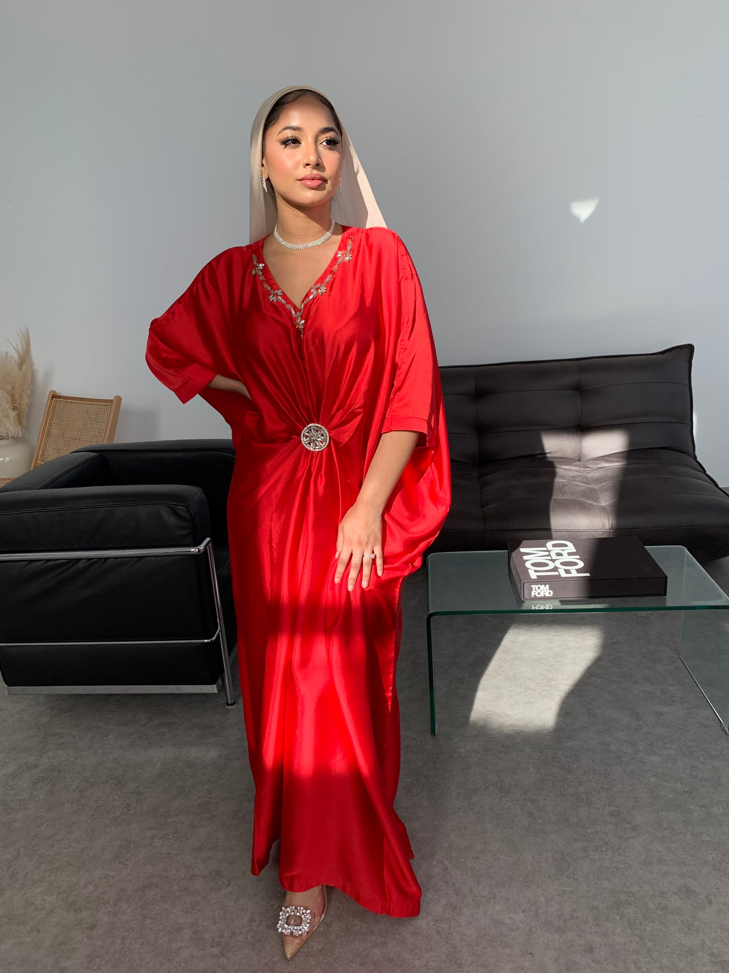 ZOHA RED (2 piece- Trousers included)