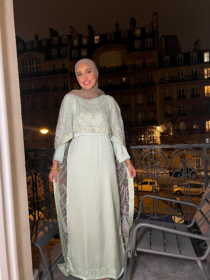 DINA Mint Embellished Trail Cape (2PC)