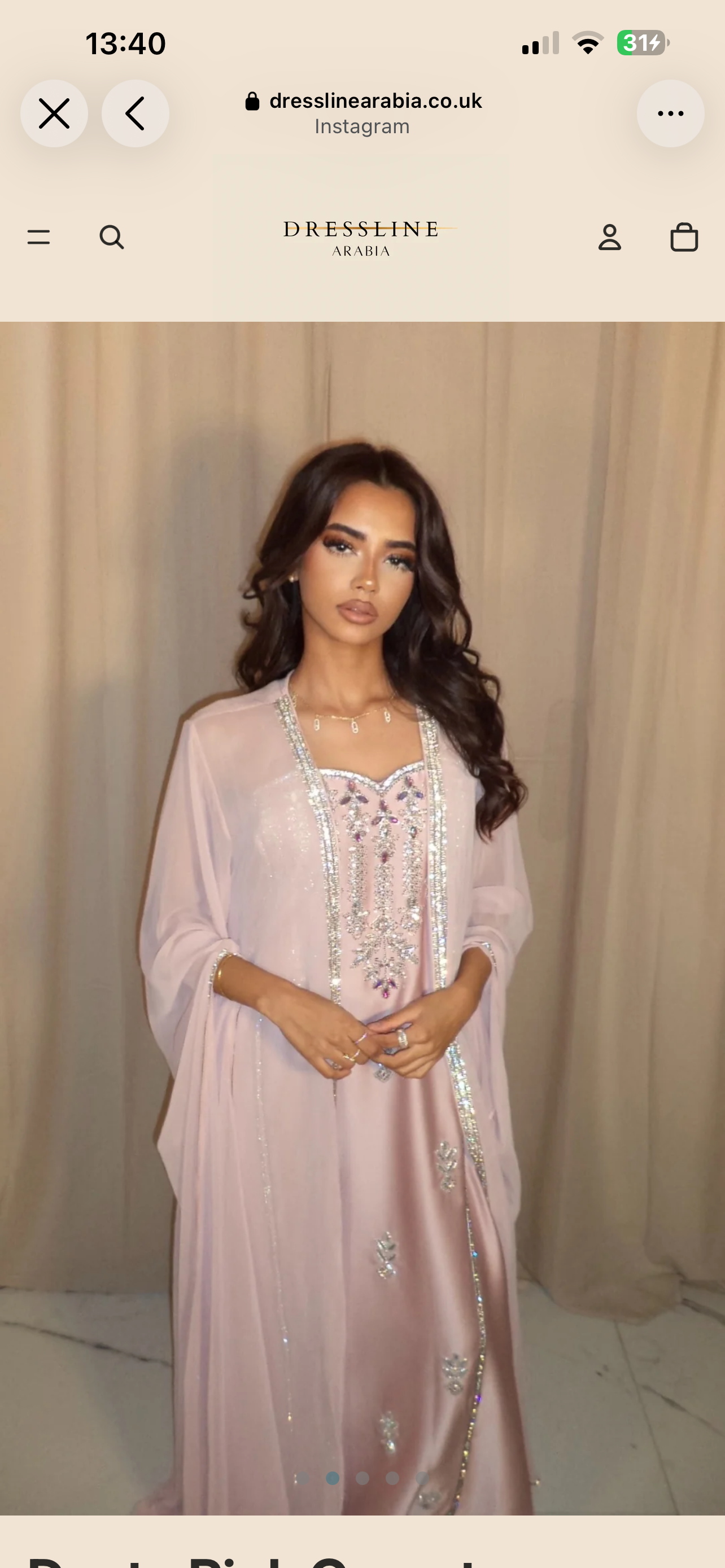 Dusty pink corset emirati dress