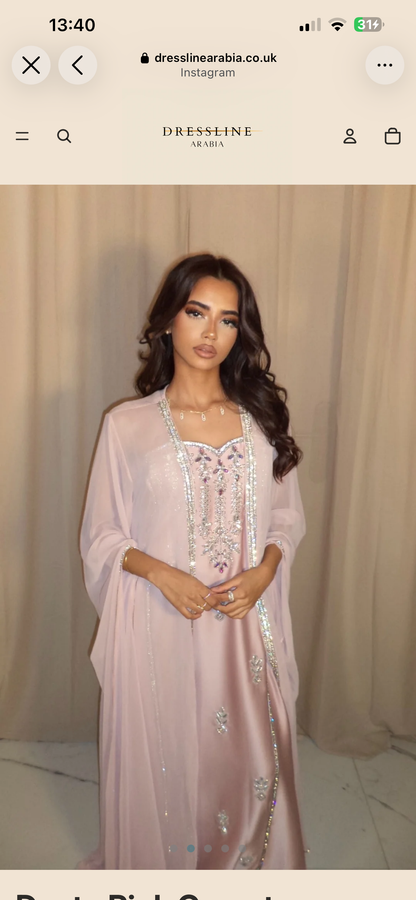 Dusty pink corset emirati dress