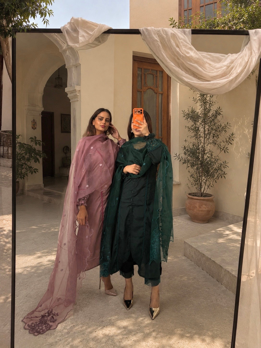 IQRA Rose Pink/ Bottle Green