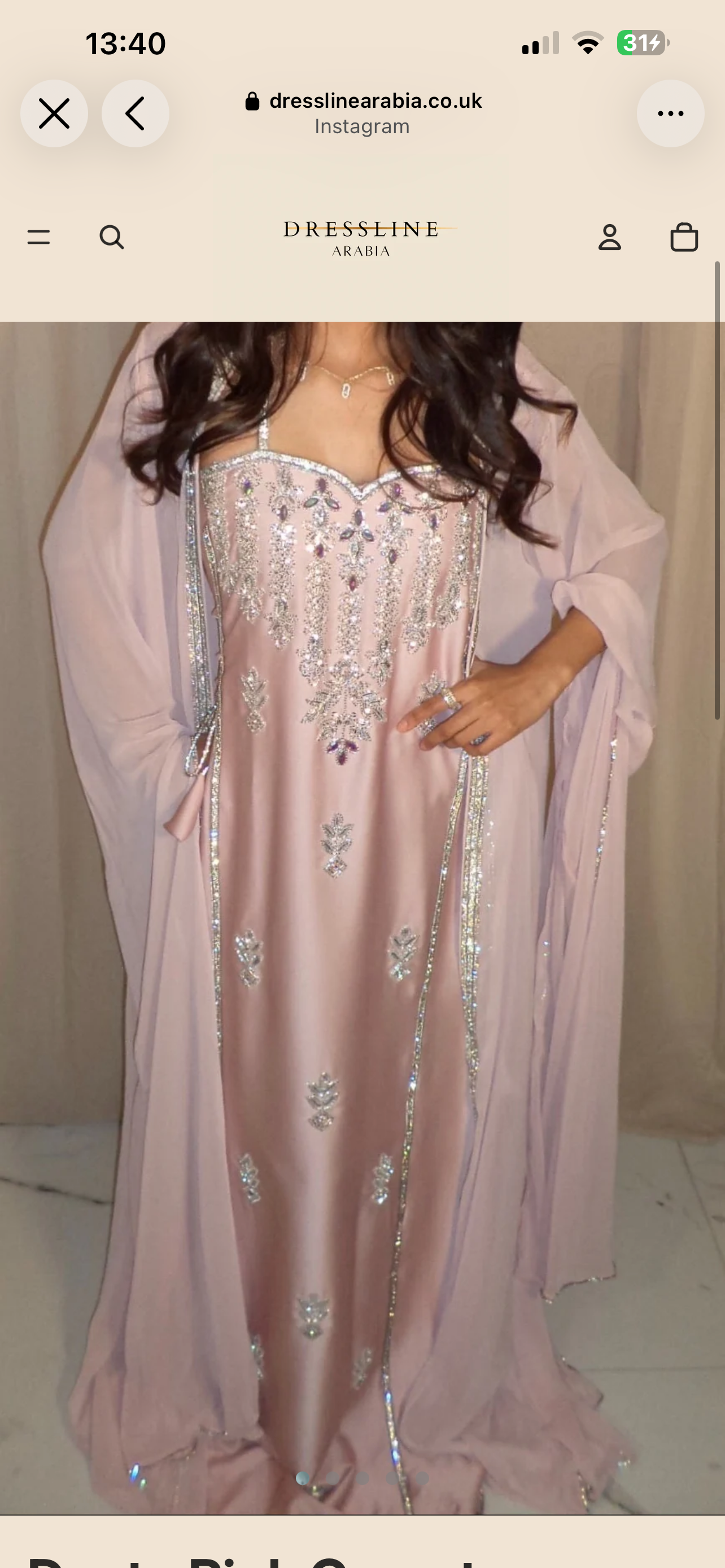 Dusty pink corset emirati dress