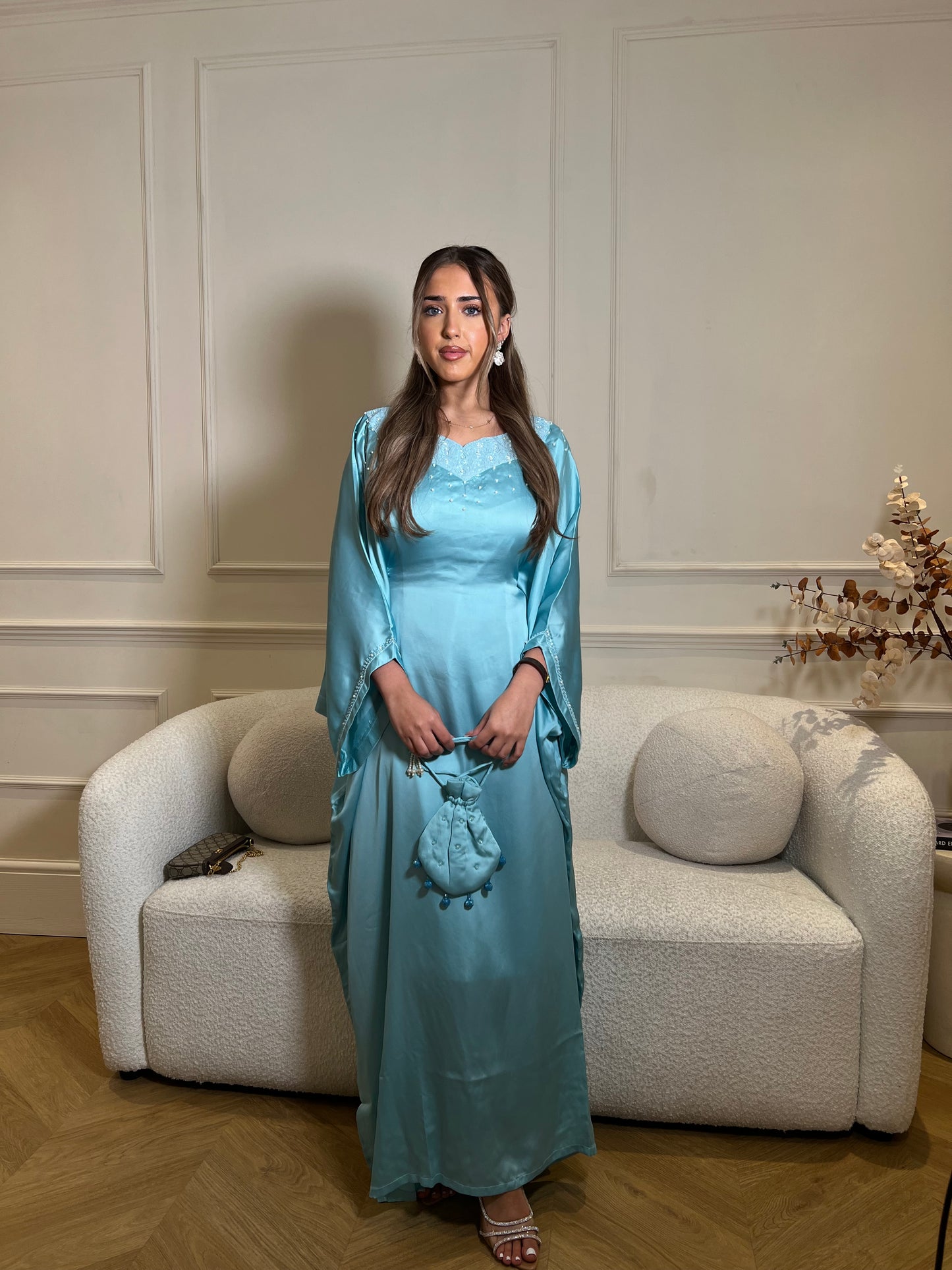 Sierra Pearl Blue (Potli Bag Included)