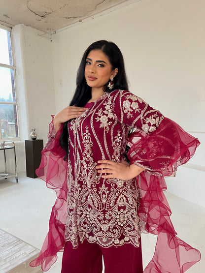 JINA Burgundy (5pc) Includes 2 Trousers