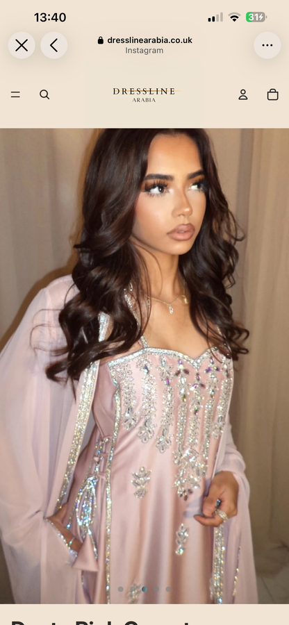 Dusty pink corset emirati dress