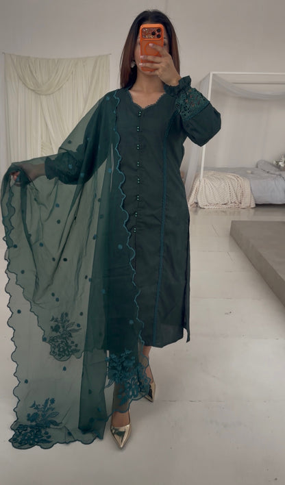 IQRA Rose Pink/ Bottle Green