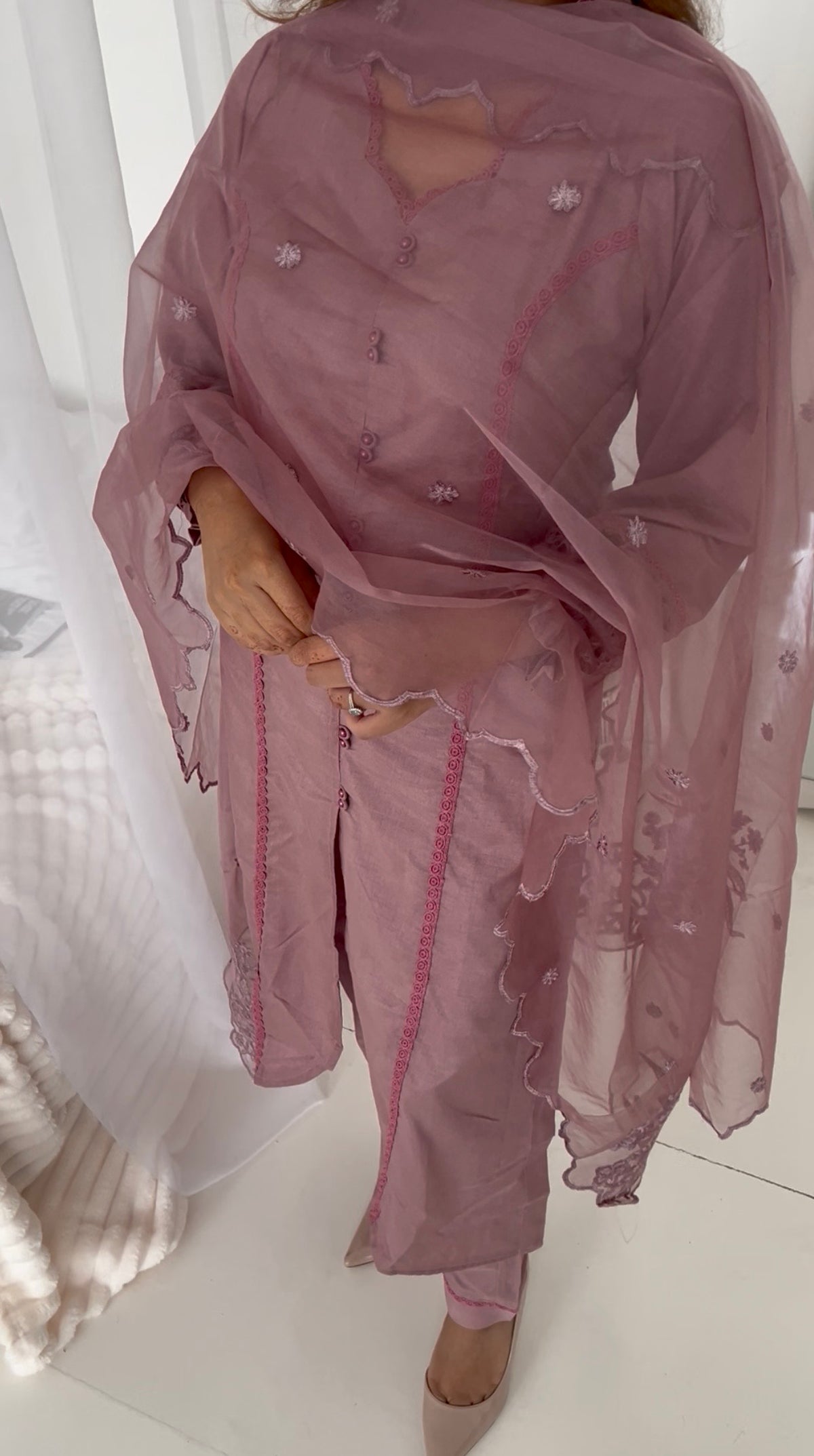 IQRA Rose Pink/ Bottle Green